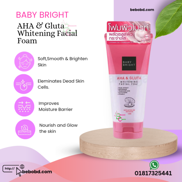 Baby Bright AHA & GLUTA Brightening Facial Foam