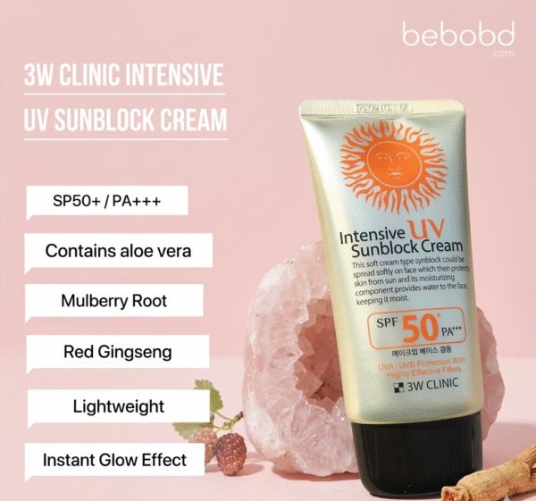 3W CLINIC Intensive UV Sun Block Cream SPF 50+ PA+++