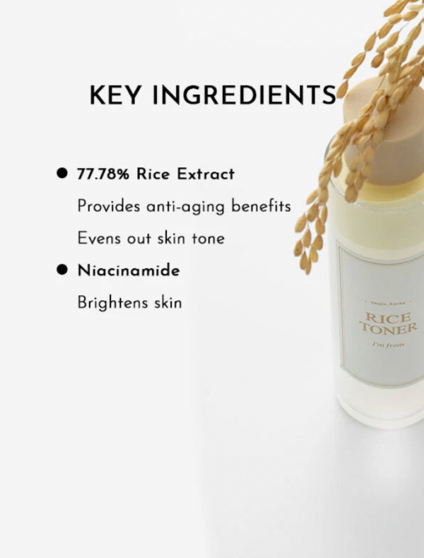 I'M From Rice Toner Key Ingredients