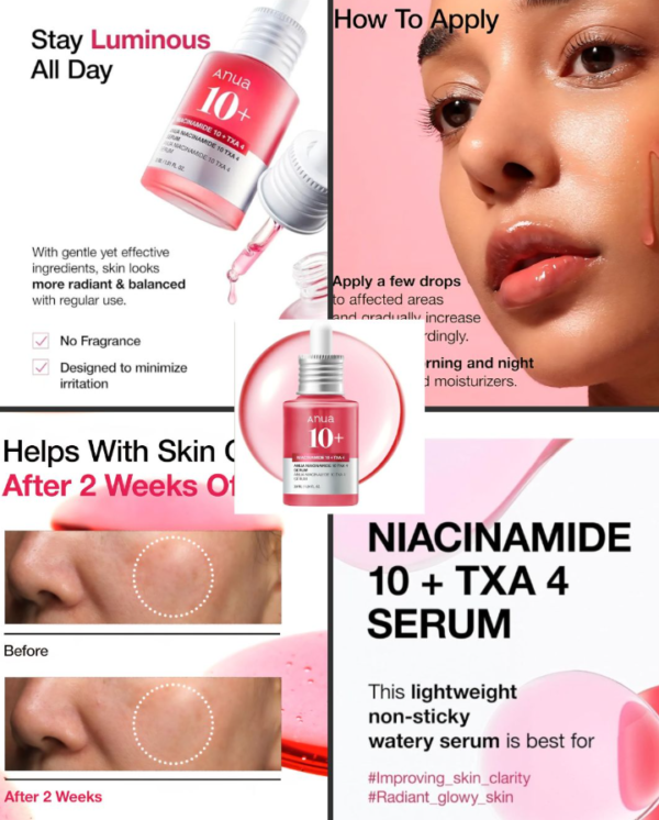Anua Niacinamide 10 TXA 4 Serum for Brightening and Dark Spots Features