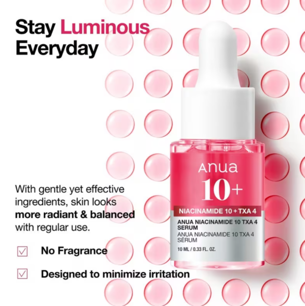 Anua Niacinamide 10 TXA 4 Serum for Brightening and Dark Spots features