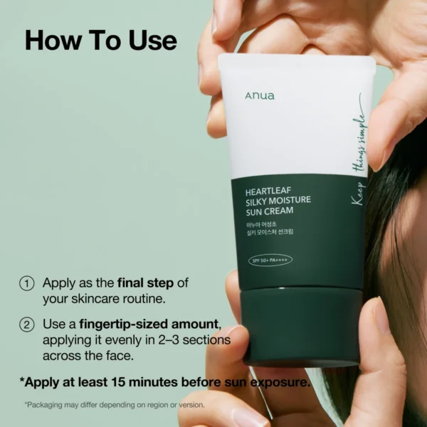 Anua Heartleaf Silky Moisture Sun Cream - Image 3